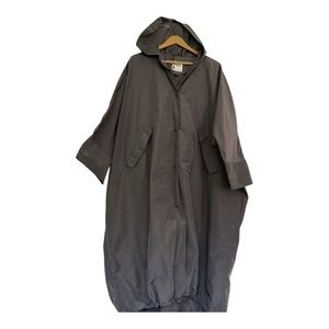 ZARA Oversized Hooded Charcoal Parka Coat Size M Minimalist Balloon Hem